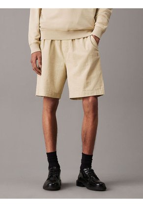 Bermuda Beige De Algodón Texturizado Calvin Klein