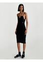 Vestido Anudado Al Cuello De Algodón Mujer Negro Calvin Klein de Calvin Klein