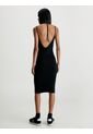 Vestido Anudado Al Cuello De Algodón Mujer Negro Calvin Klein de Calvin Klein