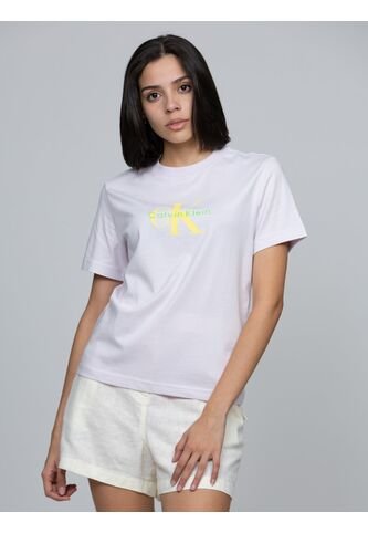 Camiseta Rosada Clásica Con Monograma Estampado Calvin Klein Calvin Klein