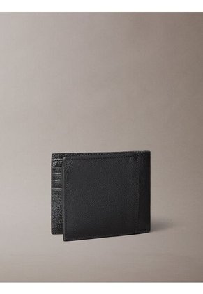 Billetera Negra De Cuero Con Compartimento Para Billetes Y Monedero Y RFID Calvin Klein