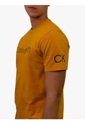 Camiseta Naranja Con Logo Traveling Calvin Klein