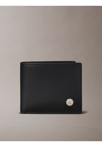 Billetera Negra De Cuero Con Logo Calvin Klein Calvin Klein