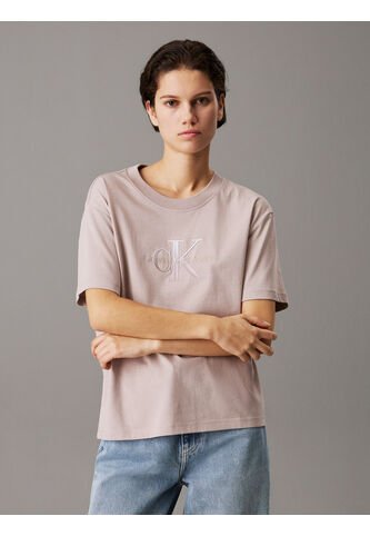 Camiseta Beige Holgada Con Monograma Calvin Klein Calvin Klein