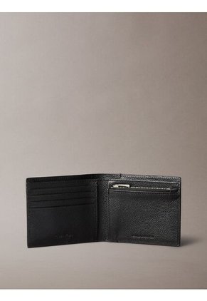 Billetera Negra De Cuero Con Compartimento Para Billetes Y Monedero Y RFID Calvin Klein