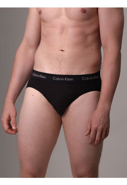 Pack Negro De 3 Slips - Cotton Stretch Wicking Calvin Klein