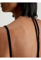 Vestido Anudado Al Cuello De Algodón Mujer Negro Calvin Klein de Calvin Klein