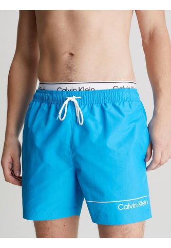 Bermuda De Baño Azul Corta Con Cinturilla Doble Calvin Klein Calvin Klein