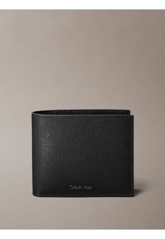 Billetera Negra Bifold Extra Ancha Con Monedero En Cuero Saffiano Calvin Klein Calvin Klein