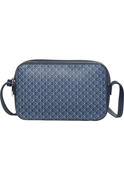 Bolso Azul Cruzado Con Logo Monograma En Todo El Artículo Calvin Klein