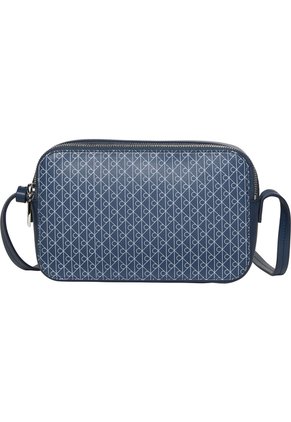 Bolso Azul Cruzado Con Logo Monograma En Todo El Artículo Calvin Klein
