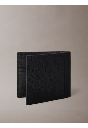 Billetera Negra Bifold Extra Ancha Con Monedero En Cuero Saffiano Calvin Klein
