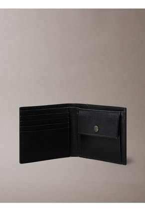 Billetera Negra Bifold Extra Ancha Con Monedero En Cuero Saffiano Calvin Klein