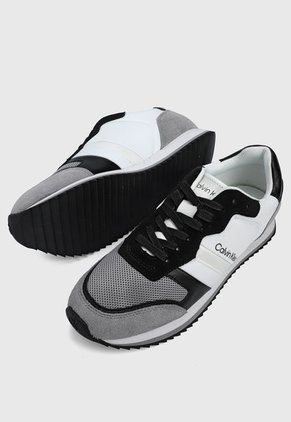 Tenis Lifestyle Blanco-Negro-Gris Calvin Klein
