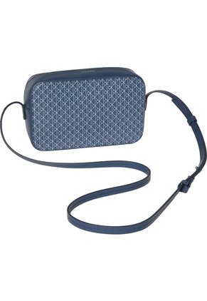 Bolso Azul Cruzado Con Logo Monograma En Todo El Artículo Calvin Klein