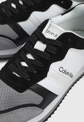 Tenis Lifestyle Blanco-Negro-Gris Calvin Klein