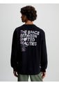 Camiseta Manga Larga Con Estampado Hombre Negro Calvin Klein de Calvin Klein