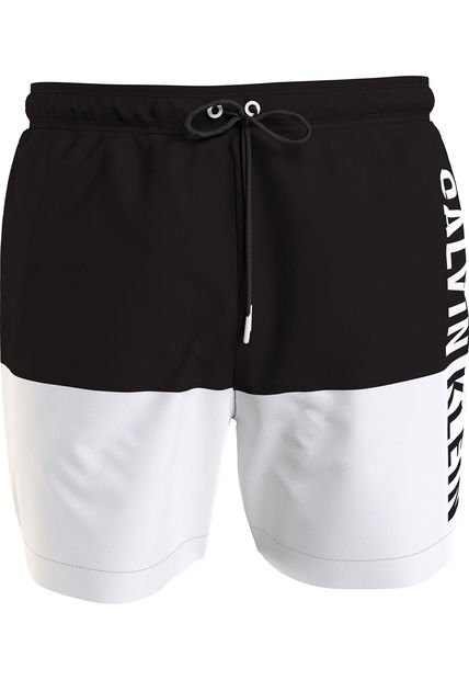 Traje Negro De Baño De Largo Medio Con Cordón - Intense Power Calvin Klein