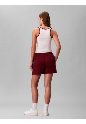 Pantalonetas Rojo De Felpa Francesa Con Logo Monograma Calvin Klein