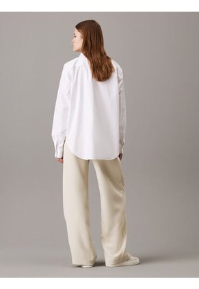 Pantalón Gris Recto De Crepé Plisado Calvin Klein