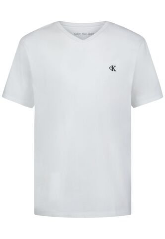Camiseta Blanca De Manga Corta Con Cuello V Calvin Klein Calvin Klein