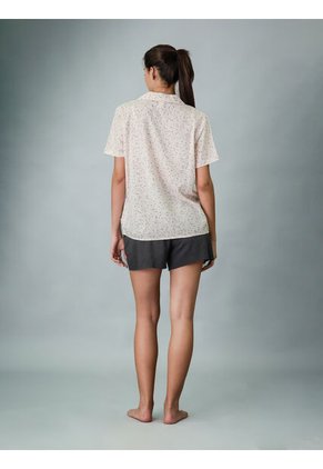 Camisa Beige Beige Manga Corta - Woven Viscosa Calvin Klein