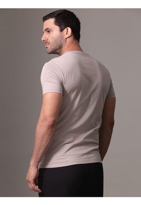 Camiseta Gris Con Logo Institutional Bicolor Calvin Klein