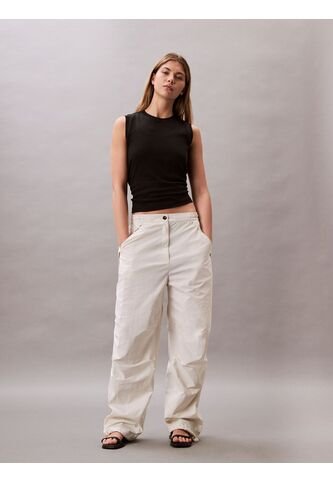 Pantalones Blanco Parachute De Nailon Suave Calvin Klein Calvin Klein