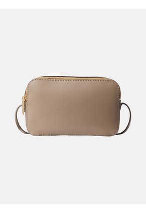 Bolso Beige Cruzado Con Logo En Lámina Metálica Calvin Klein