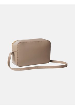 Bolso Beige Cruzado Con Logo En Lámina Metálica Calvin Klein