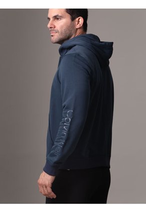 Buzo Azul Deportivo Con Cremallera Y Capota Calvin Klein