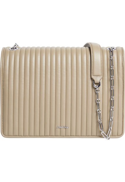 Bolso Beige Con Solapa Acolchado Calvin Klein