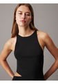 Vestido Negro De Punto Slim Con Corte Calvin Klein de Calvin Klein