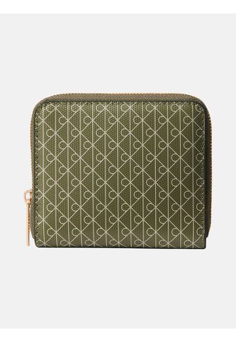 Billetera Verde Cuadrada Con Cremallera Y Monograma Calvin Klein Calvin Klein