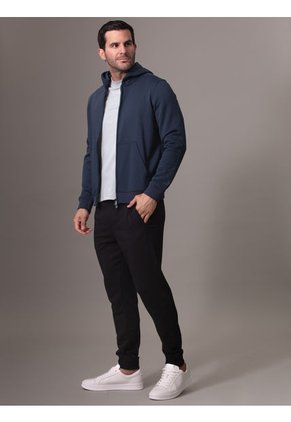 Buzo Azul Deportivo Con Cremallera Y Capota Calvin Klein