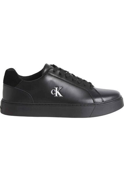 Tenis Negro Classic De Corte Bajo En Cuero Calvin Klein