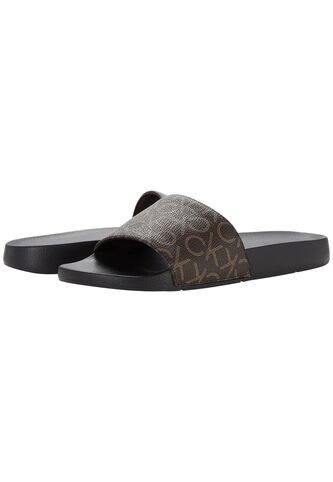 Sandalias Negro Con Estampado De Monograma Calvin Klein Calvin Klein