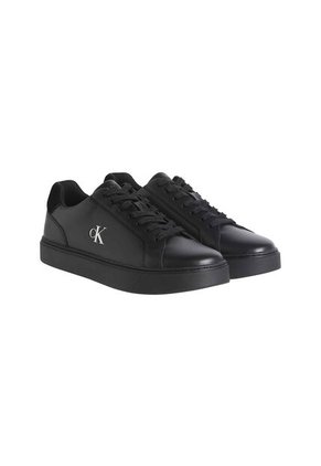 Tenis Negro Classic De Corte Bajo En Cuero Calvin Klein