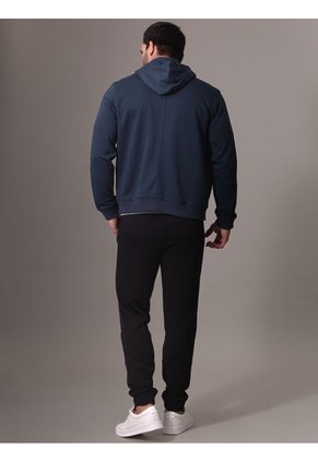 Buzo Azul Deportivo Con Cremallera Y Capota Calvin Klein