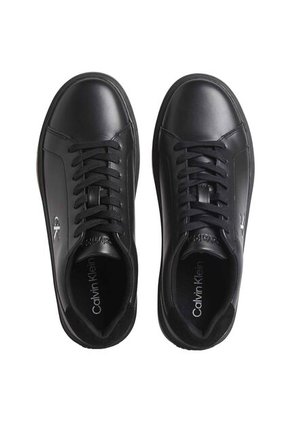 Tenis Negro Classic De Corte Bajo En Cuero Calvin Klein
