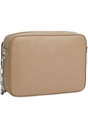 Bolso Beige Cruzado Con Monograma Calvin Klein