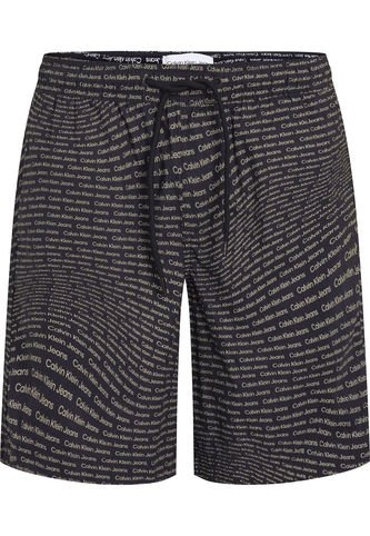 Bermuda Negra Estampada Con Logo Calvin Klein Calvin Klein