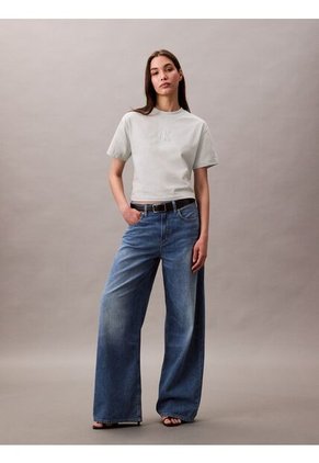 Camiseta Verde Cropped Con Monograma Calvin Klein