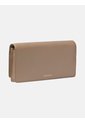 Billetera Beige Plegada De Cuero Con Logo Monograma Emblemático Calvin Klein de Calvin Klein