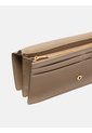 Billetera Beige Plegada De Cuero Con Logo Monograma Emblemático Calvin Klein de Calvin Klein
