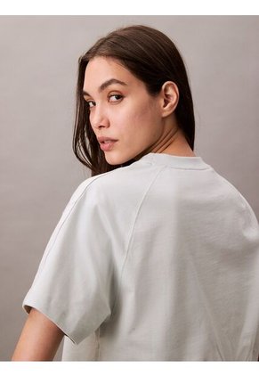 Camiseta Verde Cropped Con Monograma Calvin Klein