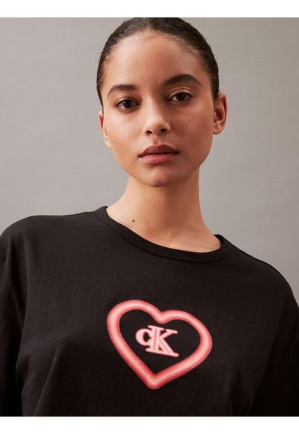 Camiseta Negra De Pijama Para Mujer Calvin Klein