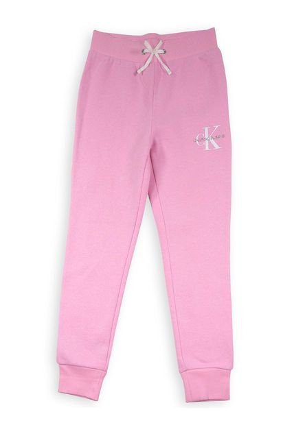 Jogger Rosado De Chándal Con Logo Monograma Para Niña Calvin Klein