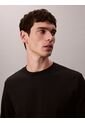 Camiseta Negra De Manga Larga De Algodón Premium En Tejido Interlock Calvin Klein de Calvin Klein