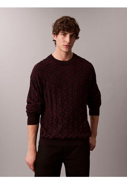 Saco Rojo Tejido De Algodón Con Cuello Redondo Calvin Klein